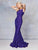 Clarisse - 3748 Sexy Cutout Back Beaded Lace Mermaid Gown In Purple
