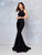 Clarisse - 3748 Sexy Cutout Back Beaded Lace Mermaid Gown In Black