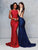 Clarisse - 3748 Sexy Cutout Back Beaded Lace Mermaid Gown In Red And Blue