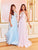 Clarisse - 3757 Lace Halter Chiffon A-line Dress In Blue And Pink