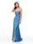 Clarisse - 3769 Sweetheart Shimmer Jersey Trumpet Dress In Blue and Green