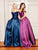 Clarisse - 3762 Embellished Lace Mikado Ballgown In Blue And Purple
