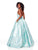 Clarisse - 3767 Plunging Halter V-neck Brocade A-line Dress In Green
