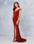 Clarisse - 3772 Plunging Off-Shoulder Jersey Trumpet Dress In Red