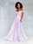 Clarisse - 3774 Lace Appliqued Corset Lace-Up Back Chiffon Prom Gown In Purple