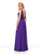 Clarisse - 3779 Bead Textured Plunging Sweetheart Chiffon Gown In Purple