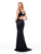Clarisse - 3787 Beaded Plunging V-neck Trumpet Dress