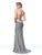 Clarisse - Lace-Up Halter Shimmer Jersey Gown 3789 In Silver