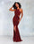 Clarisse - 3789 Lace-Up Halter Shimmer Jersey Gown In Red