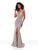 Clarisse - 3790 Plunging Halter V-neck Trumpet Dress In Brown
