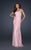 La Femme - 17684 Beaded One Shoulder Sheath Dress In Pink