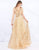 Mac Duggal Prom - 20114M Sleeveless V Neck Glitter A-Line Prom Gown In Gold