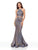 Clarisse - 3791 Two Piece Two Tone Halter Mermaid Dress In Gold/Indigo