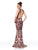 Clarisse - Sequined Deep V-neck Mermaid Dress 3797 In Red and Neutral