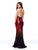Clarisse - 3798 Fully Sequined Halter Trumpet Dress In Red