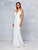 Clarisse - 3799 Crisscross-Strapped Illusion Plunge Gown In White