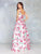 Clarisse - 3800 Striped Floral Sleeveless A-Line Gown In Pink