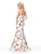 Clarisse - 3801 Floral Printed Neoprene Mermaid Dress In Ivory