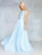 Clarisse - 3806 Bejeweled Chiffon A-line Dress In Blue