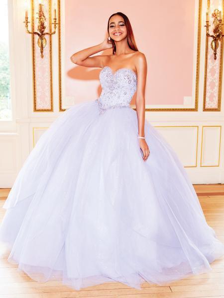 Clarisse - 3811 Strapless Sweetheart Beaded Corset Ballgown In White