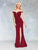 Clarisse - 3817 Plunging Off Shoulder High Slit Gown In Red