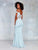 Clarisse - 3819 Off-Shoulder Jersey Trumpet Dress In BLue
