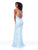 Clarisse - 3828 Embellished Lace Halter Trumpet Dress In Blue