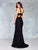 Clarisse - 3829 Embellished Deep V-neck Trumpet Dress In Black