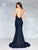 Clarisse - 3831 Halter Strap Glitter Jersey Mermaid Gown In Blue
