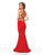 Clarisse - 3839 Sleeveless Scoop Neck Mermaid Dress In Red