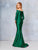 Clarisse - 3841 Quarter  Length Sleeve Silky Jersey Mermaid Gown In Green
