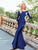 Clarisse - 3841 Quarter  Length Sleeve Silky Jersey Mermaid Gown In Blue