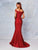 Clarisse - 3845 Off Shoulder Silk Jersey Mermaid Gown In Red