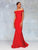 Clarisse - 3847 Ruched Off Shoulder Illusion Cutout Gown In Red