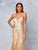 Clarisse - 3862 Embellished Illusion Halter Ruffled Trumpet Dress In Gold