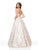 Clarisse - 3868 Sleeveless Bateau Brocade Ballgown In Pink and Gold