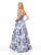 Clarisse - 3871 Sweetheart Brocade Organza A-line Dress In Blue/Silver