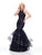 Clarisse - 5016 Illusion Halter Appliqued Mermaid Gown In Black