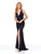 Clarisse - 3787 Beaded Plunging V-neck Trumpet Dress