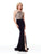 Clarisse - 3723 Beaded Halter Jersey Dress With Train In Black