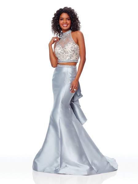 Clarisse - 5055 Two Piece Embellished Mikado Mermaid Dress