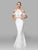 Clarisse - 600153 Two Piece Lace Trumpet Dress With Open Back In White