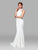 Clarisse - 600137 Sleeveless High Halter Mermaid Dress In White