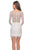 La Femme - 28233 Plunging V-Neck Lace Sheath Dress In White