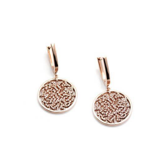 Signature Logo Earrings in 18k Rose Gold with Diamonds