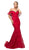 Cinderella Divine - UH552 Beaded Cold Shoulder Mermaid Dress In Red