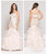 Colors Couture - J050 Illusion V-Neck Ruffled Trumpet Gown In Pink