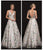 Colors Couture - J051 Sleeveless Ornate Lace A-Line Gown In Green and Gray