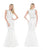 Colors Couture - J058 Lace Applique Adorned Mermaid Gown In White