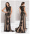 Colors Couture - J061 Embellished Sheer Jewel Sheath Dress In Black and Neutral